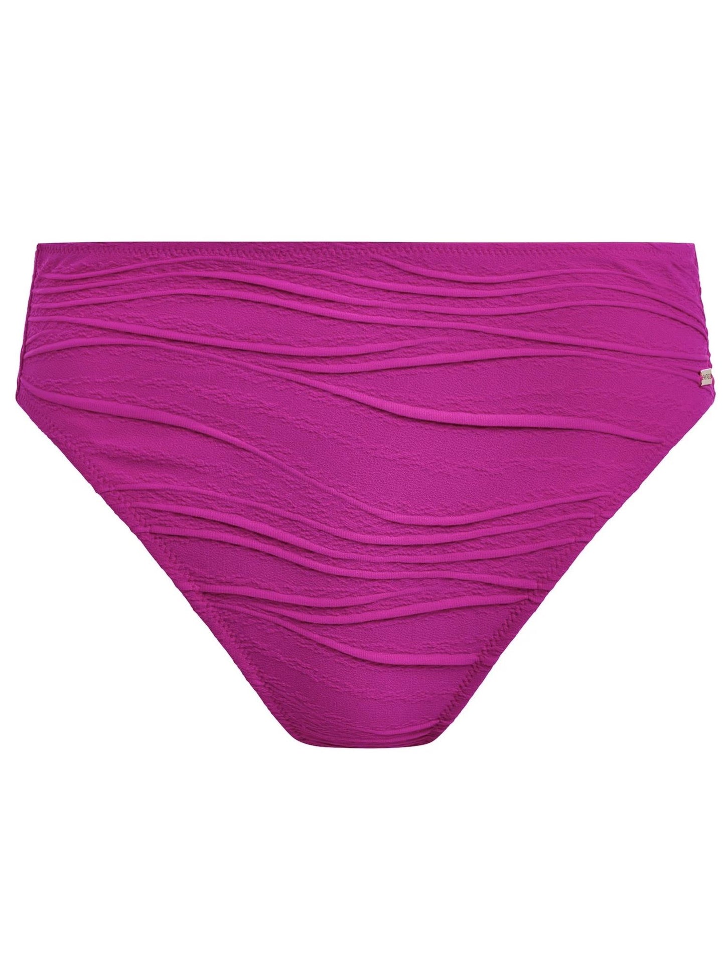 Beach Waves High Waist Bikini Bottom Fuchsia