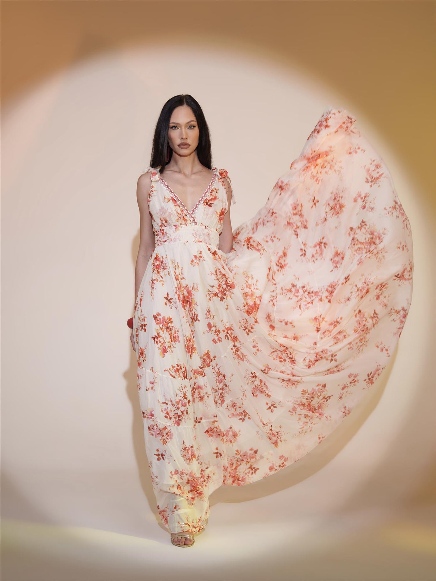 Abito Lungo Misto Seta Long Dress Sleeveless Hawaii