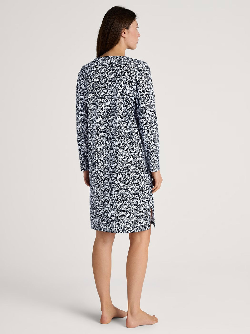 Long Sleeve Night Dress Peacoat Blue