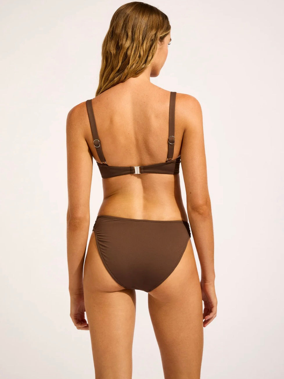 High Leg Ruched Side Pant Dark Chocolate