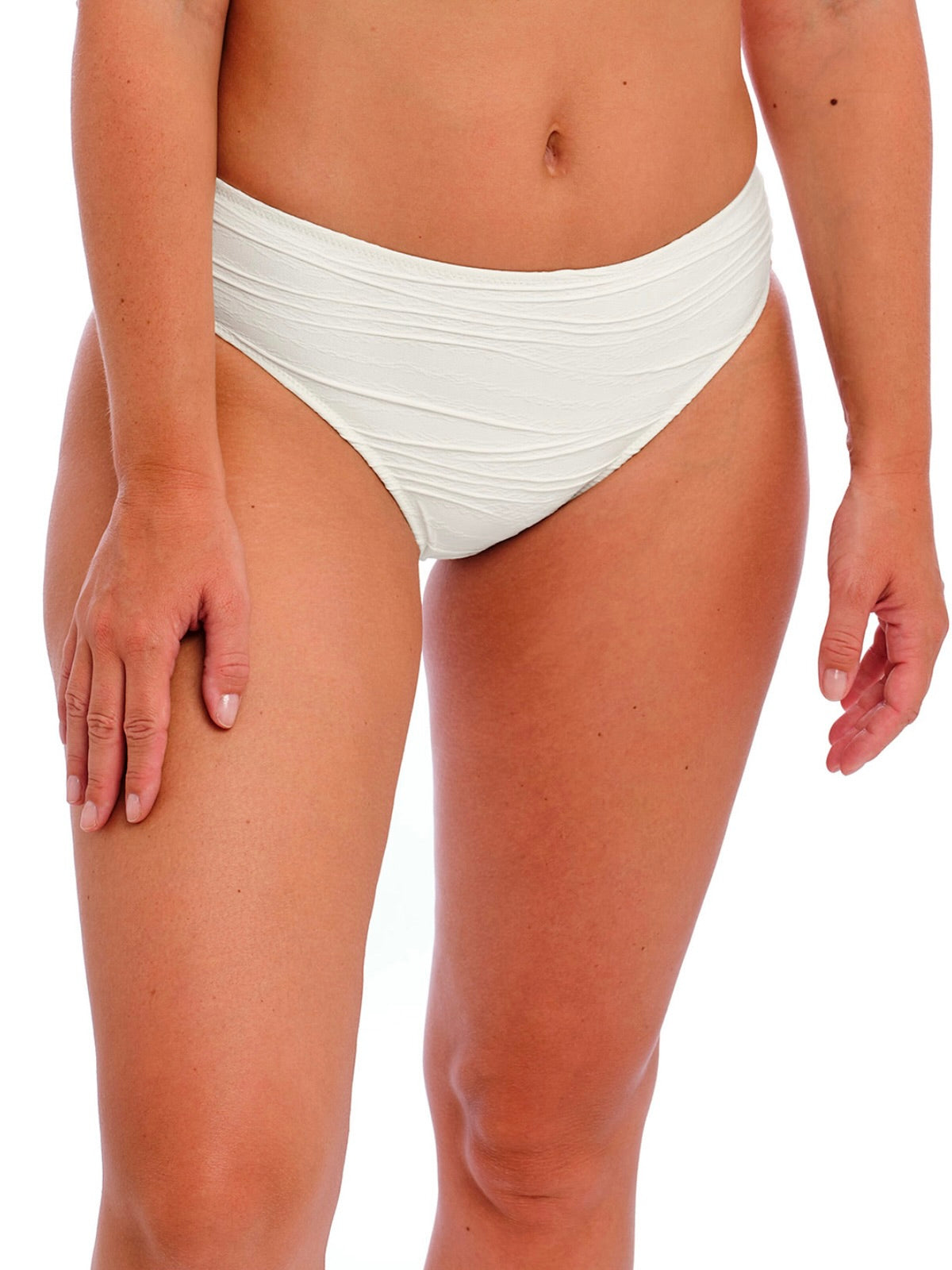 Beach Waves Linen Mid Ride Bikini Brief
