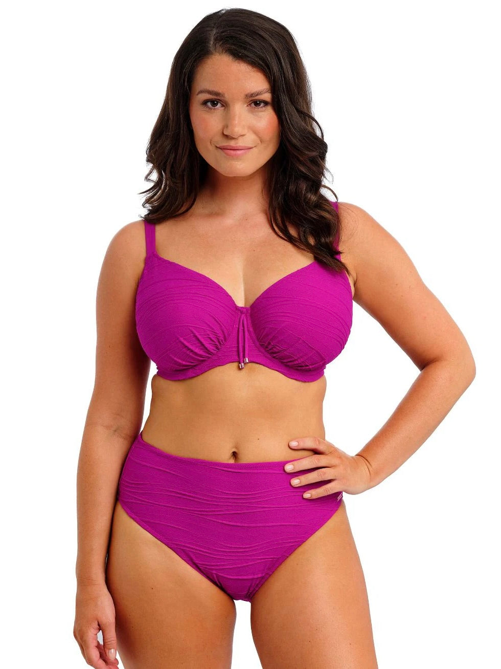 Beach Waves Bikini Top Fuchsia
