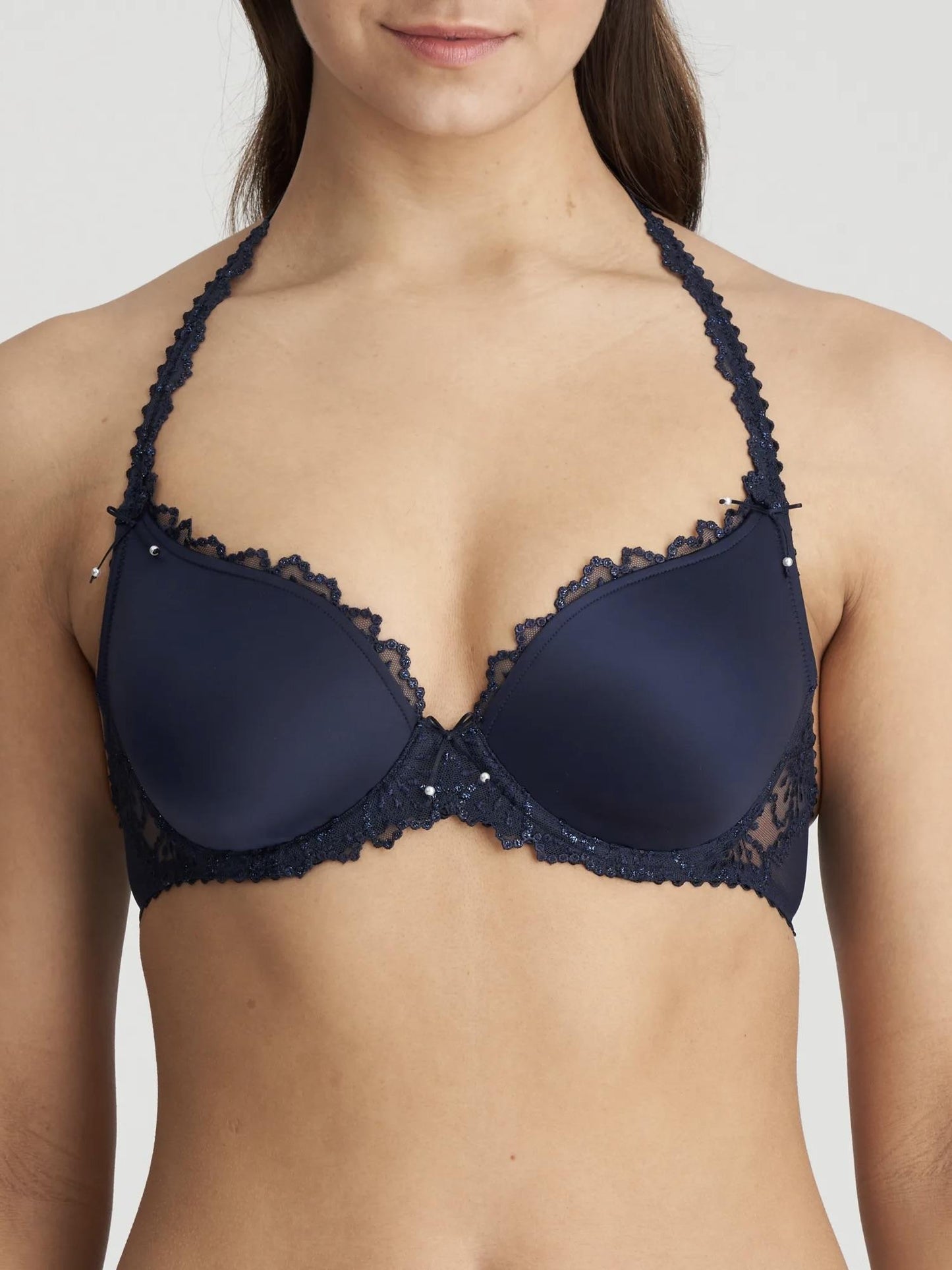 Jane Padded Heartshape Velvet Blue