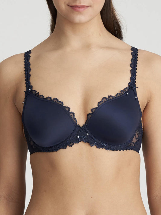 Jane Padded Heartshape Velvet Blue