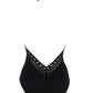 Plunging Back Halter Swimsuit