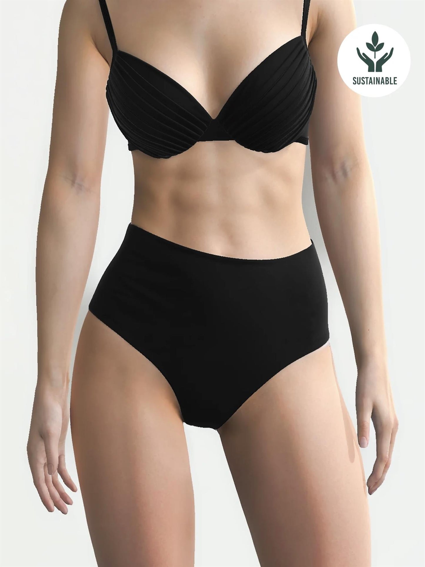 High Waist Ruched Pant Black