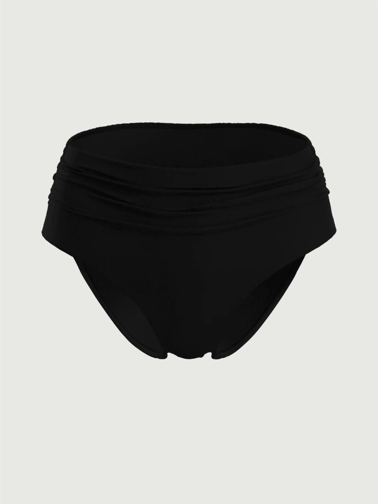 Solid Ruched Classic Pant Black
