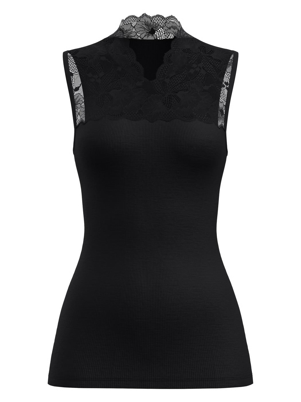 Silky Wool Glam Tank Top Sort