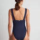 Bel Air Modern V-Neck Swimsuit Dark Navy
