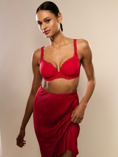 Jane Padded Heartshape True Red