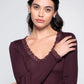 Wool and Silk Long Sleeves shirt with Lace