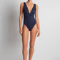 Bel Air Modern V-Neck Swimsuit Dark Navy