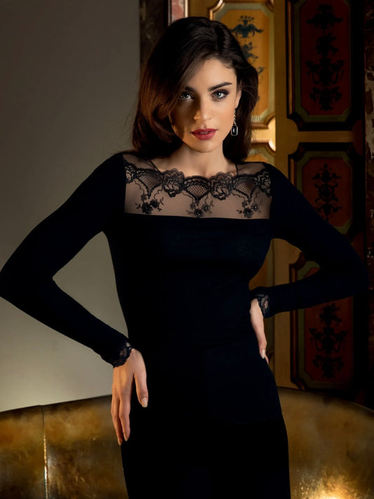 Sublime En Dentelle Top Noir