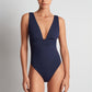 Bel Air Modern V-Neck Swimsuit Dark Navy