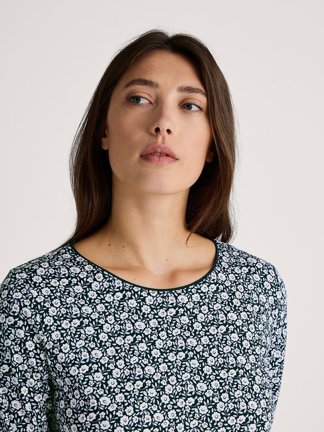 Long Sleeve Night Dress Peacoat Blue