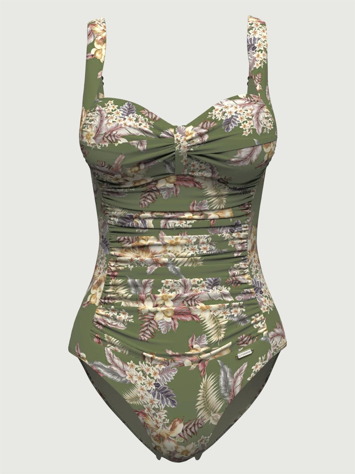 Desert Tropics Ruched Front Onepiece Olive