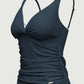 Solid Cross Front Tankini Deep Jade