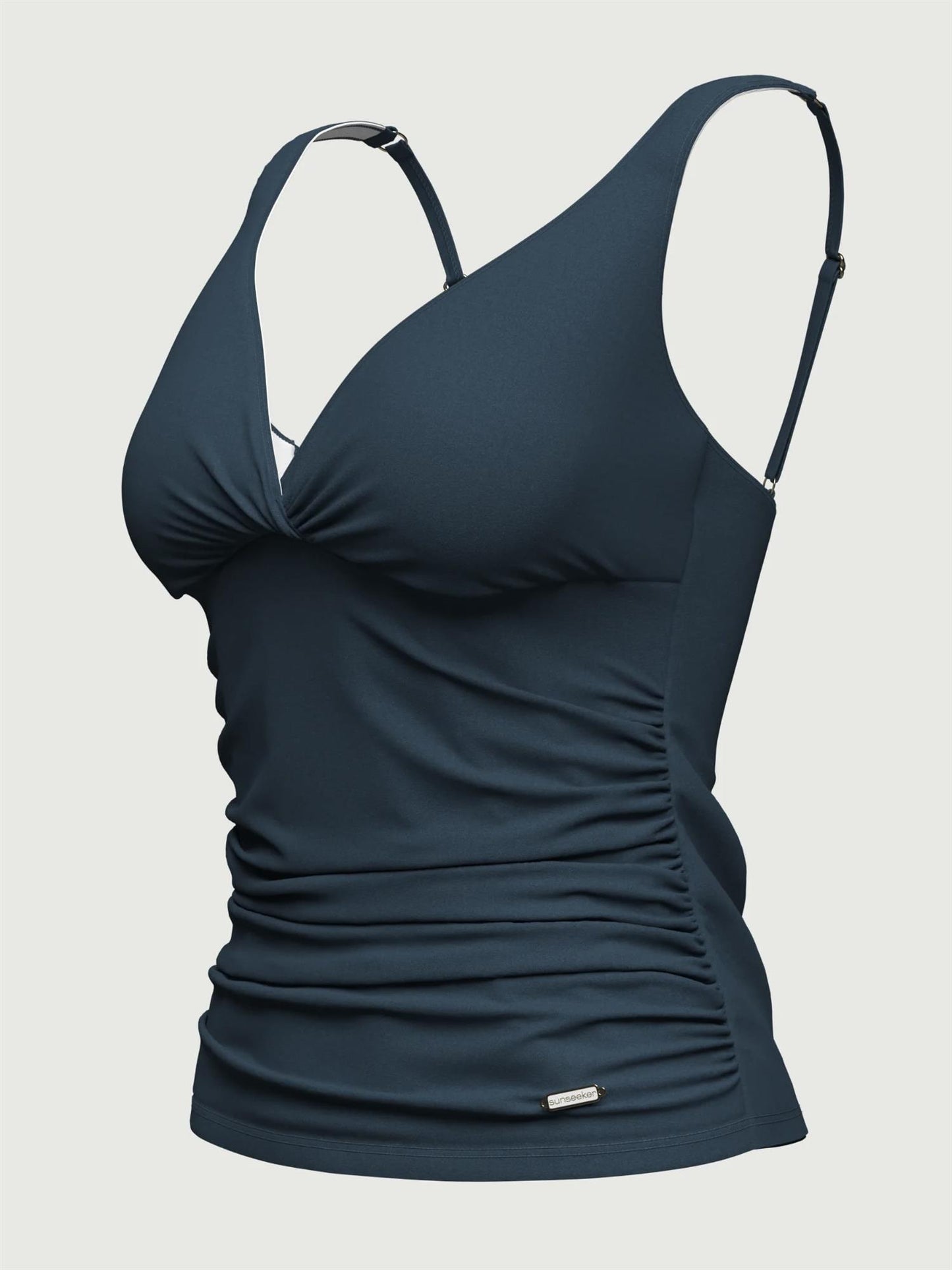 Solid Cross Front Tankini Deep Jade