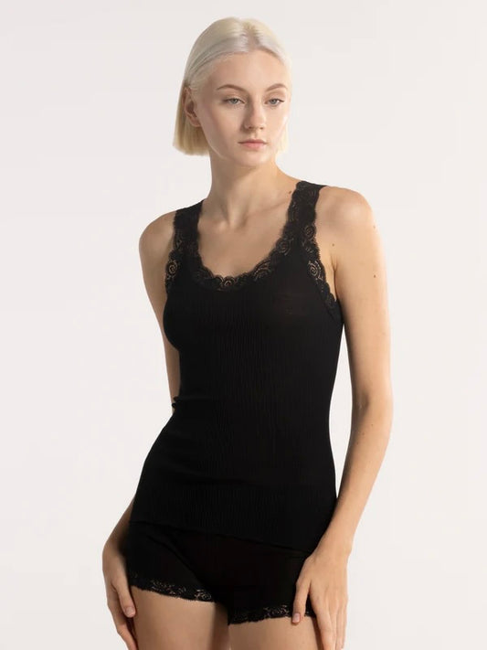 Wool and Silk Tank Top with Lace