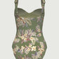 Desert Tropics Ruched Front Onepiece Olive