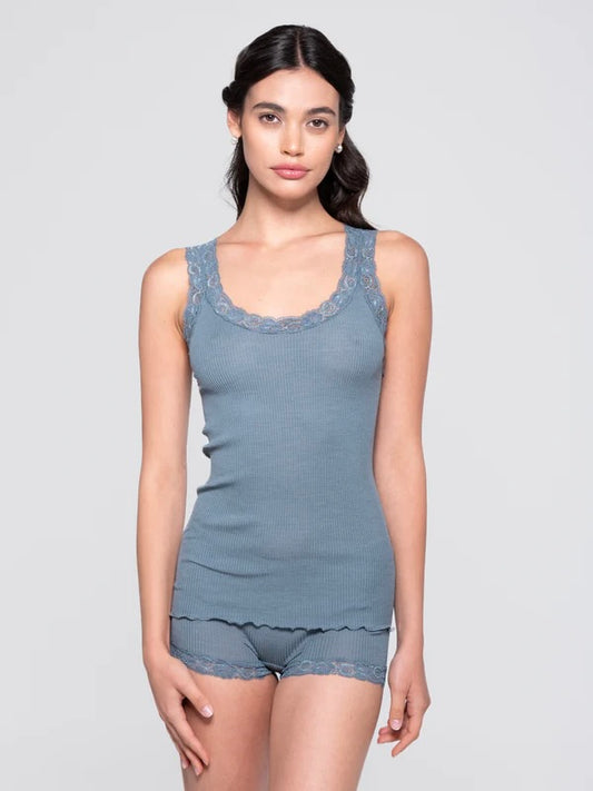 Wool and Silk Tank Top with Lace