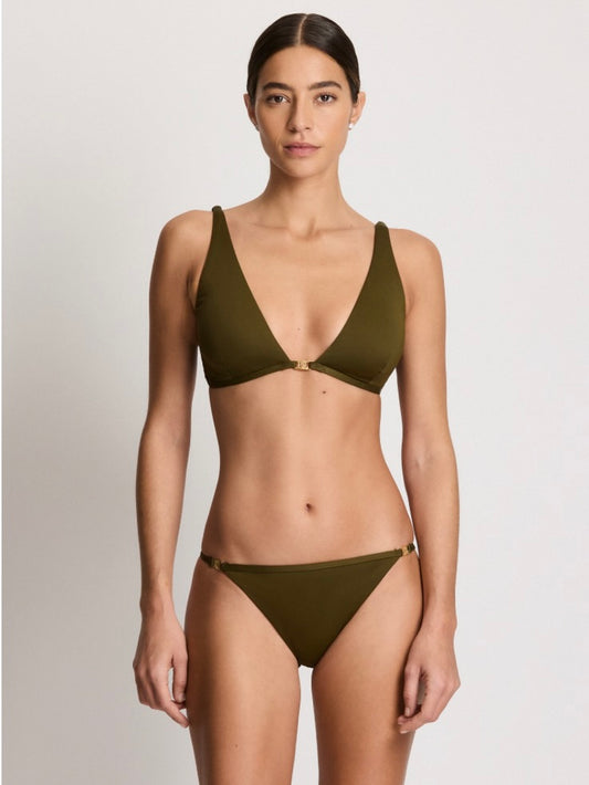 Beach Club Logo Bikini Pant Dark Olive