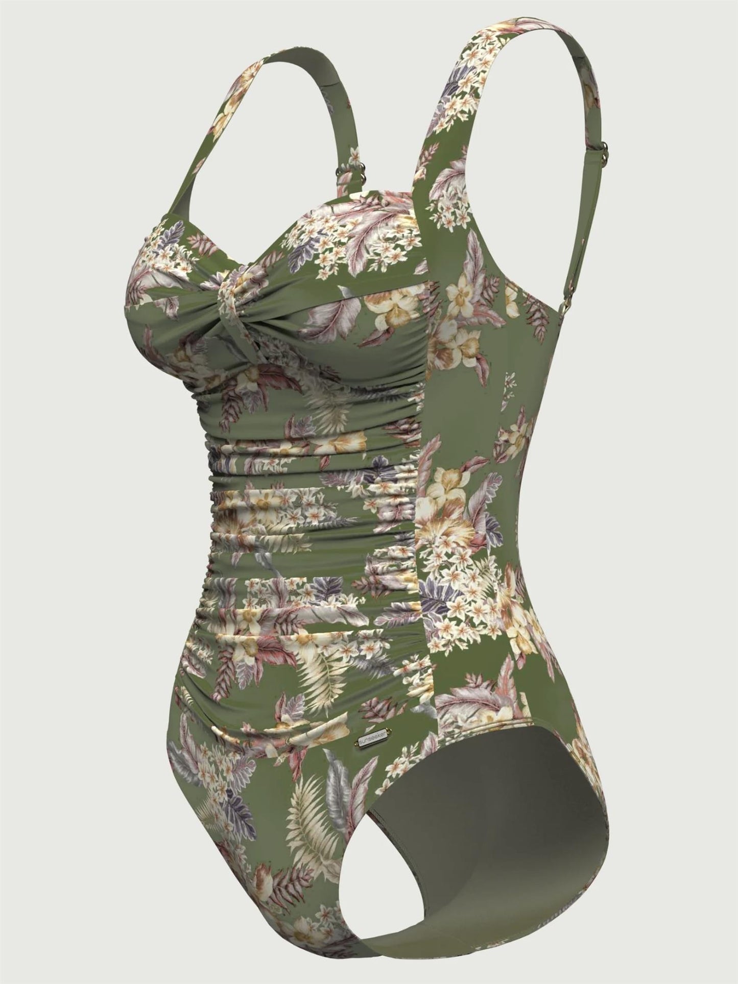 Desert Tropics Ruched Front Onepiece Olive
