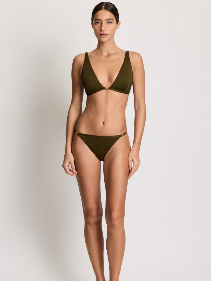 Beach Club Tall Triangle Bra Dark Olive
