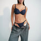 Avero Padded Heartshape Velvet Blue