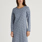 Long Sleeve Night Dress Peacoat Blue