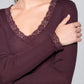 Wool and Silk Long Sleeves shirt with Lace