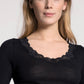 Richesse Lace Shirt Long Sleeve Sort
