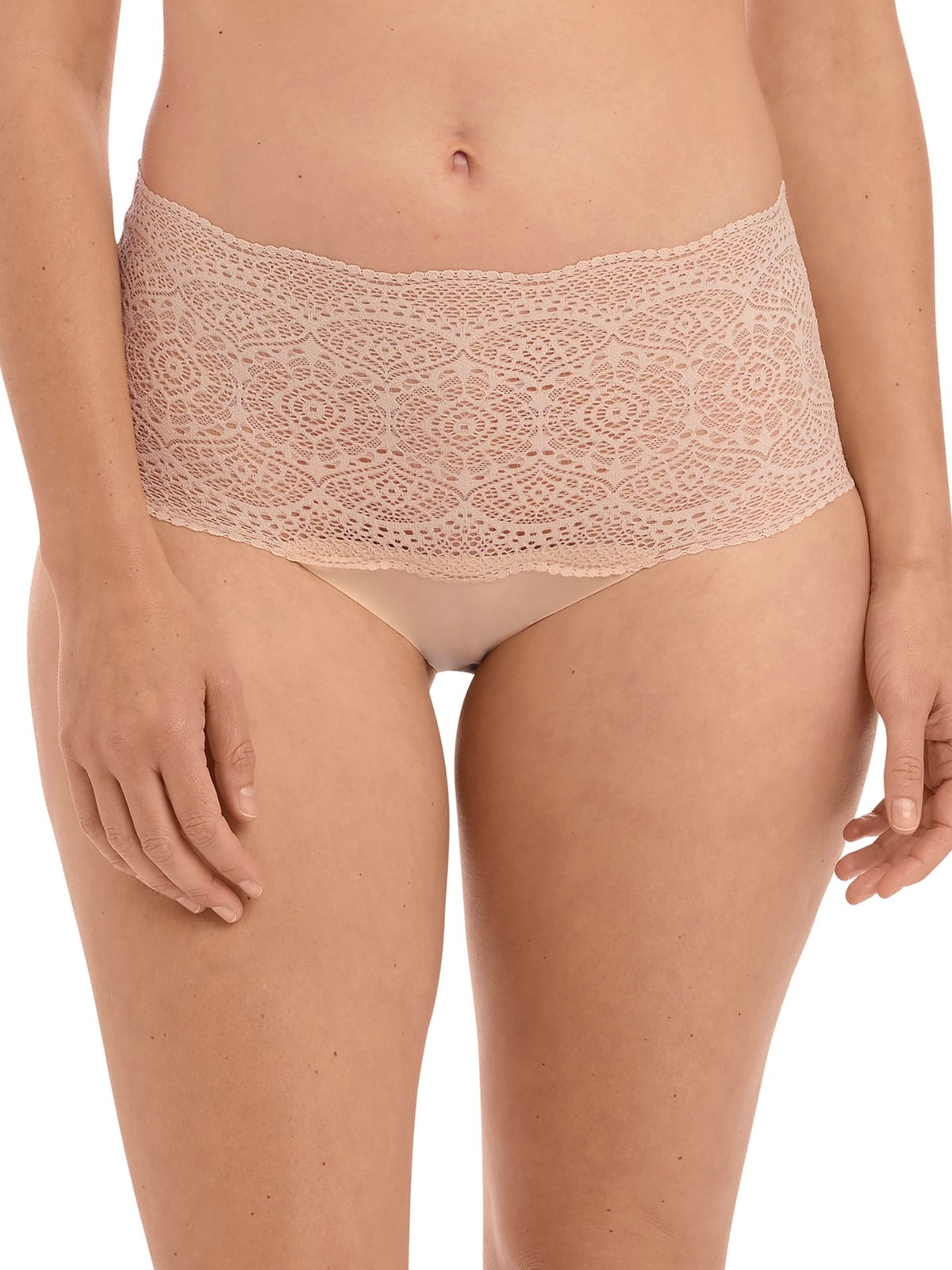 Lace Ease Invisible Full Brief Beige