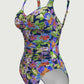 Tropical Island Ruched Onepiece Navy