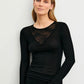 Silky Wool Glam Long Sleeve Black