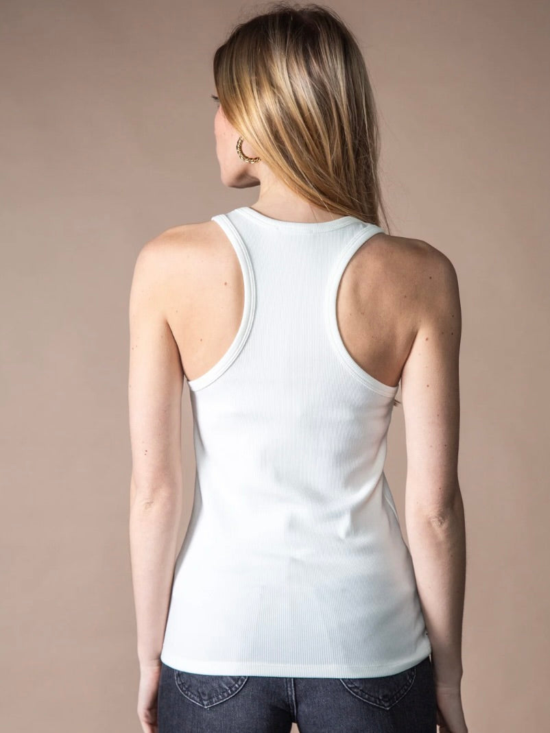 Laure Rib Tank Top Blanc