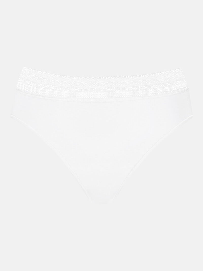 Modal Lace Waist Pants White