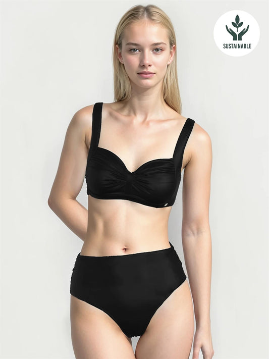 Solid Twist Front Top Black