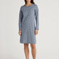 Long Sleeve Night Dress Peacoat Blue