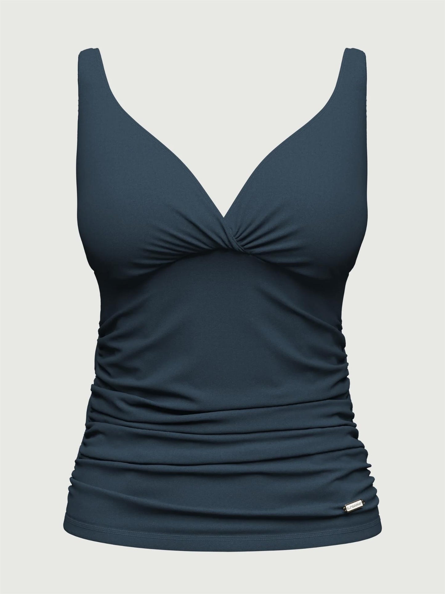 Solid Cross Front Tankini Deep Jade