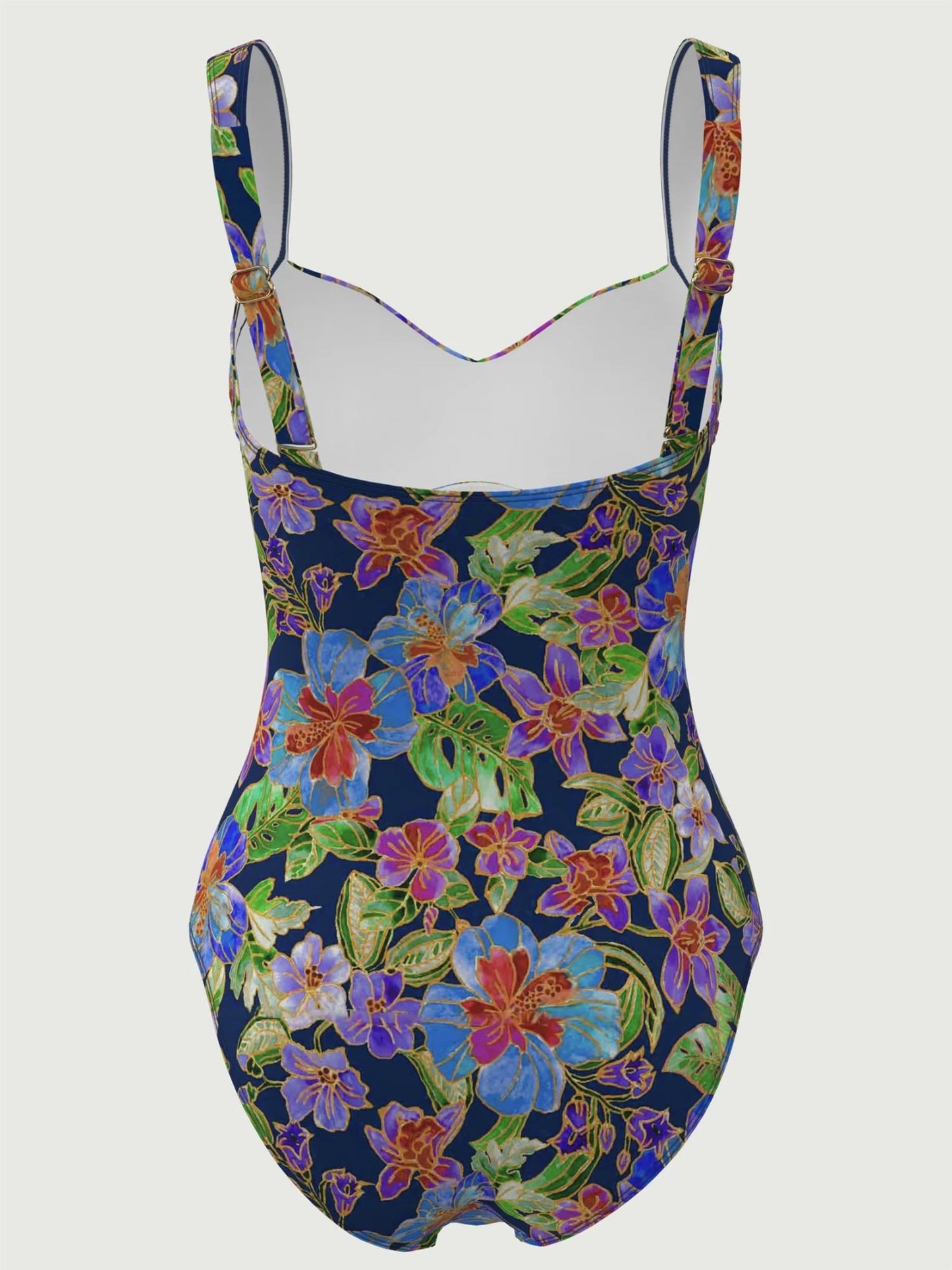 Tropical Island Ruched Onepiece Navy