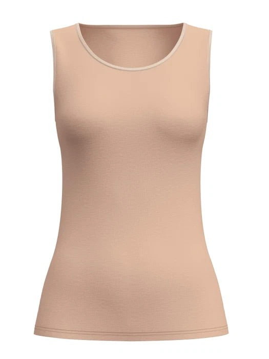 True Confidence Wool-Silk Tank Top Desert Brown