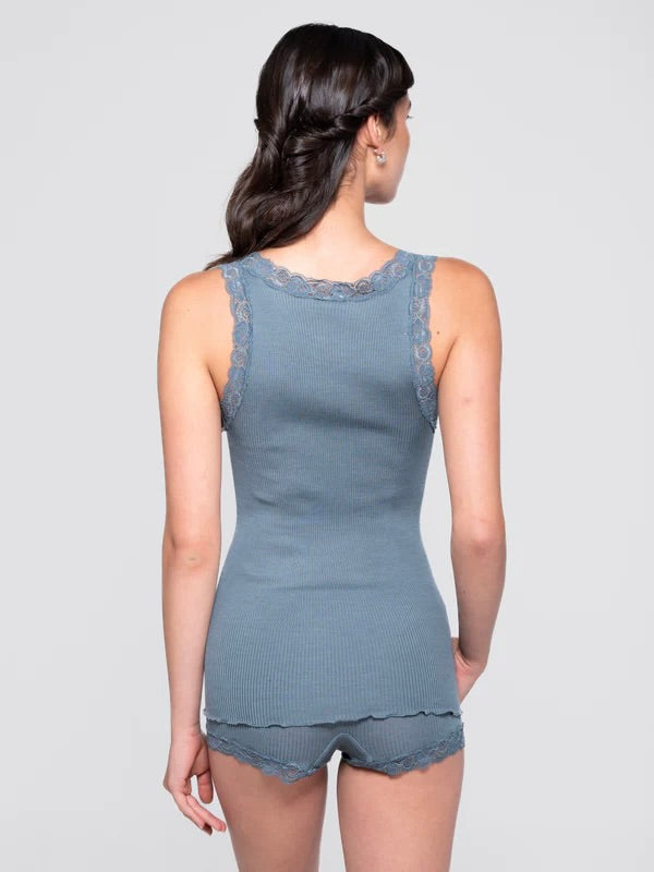 Wool and Silk Tank Top with Lace