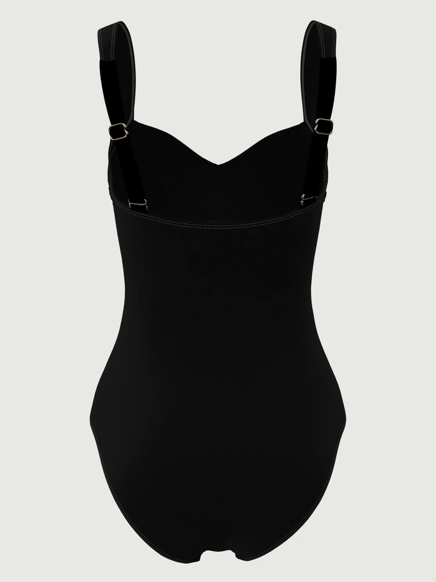 Solid Ruched Front Onepiece Black
