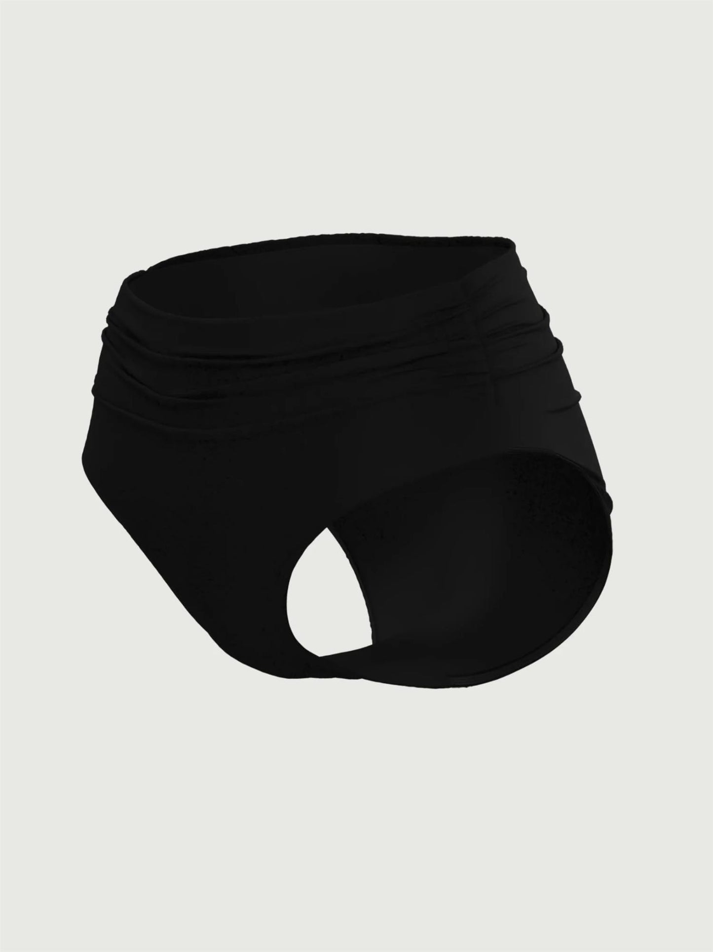 Solid Ruched Classic Pant Black