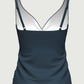 Solid Cross Front Tankini Deep Jade