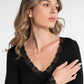 Wool and Silk Long Sleeves shirt with Lace