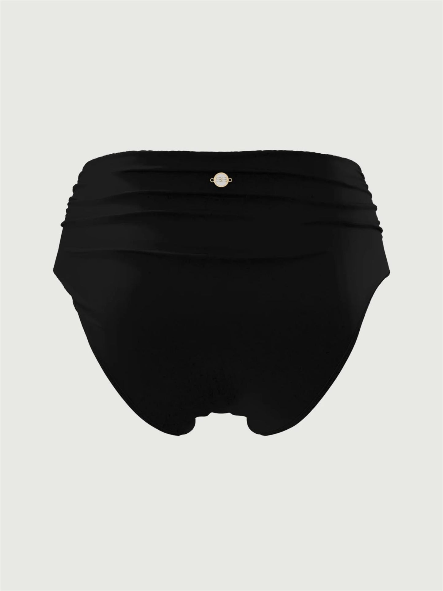 Solid Ruched Classic Pant Black