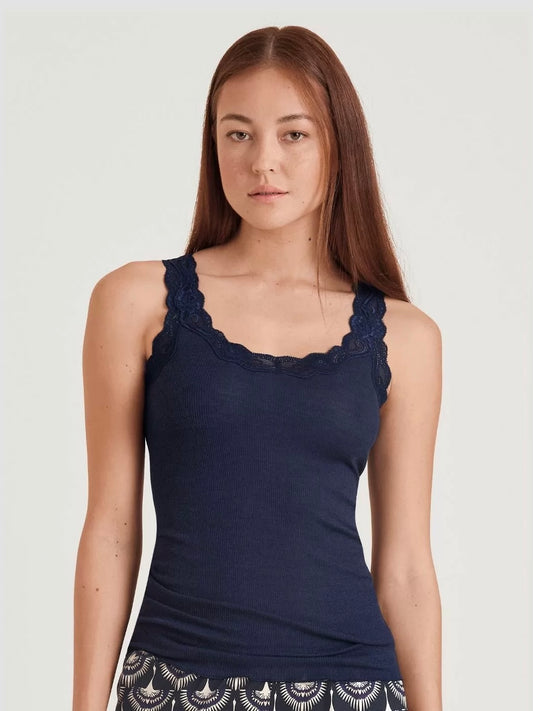 Richesse Lace Tank Top Eclipse Blue
