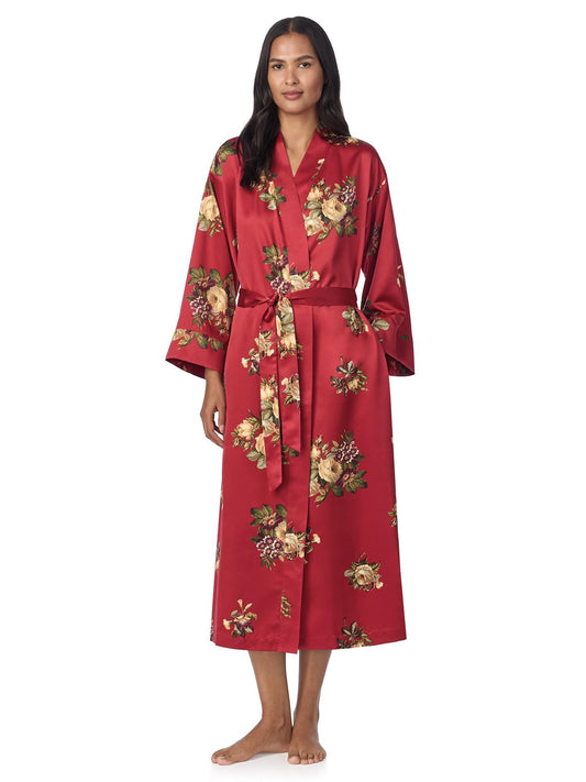 Kimono Robe Red Floral